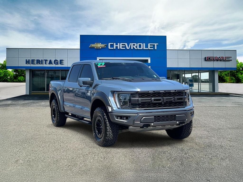 2023 Ford F-150 Raptor in Gray — front three-quarter view