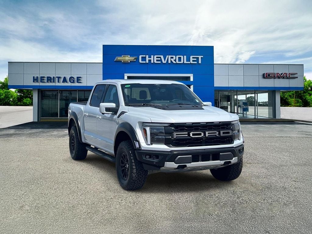 2025 Ford F-150 Raptor in White — front three-quarter view