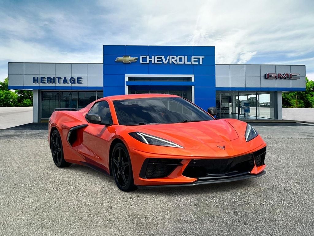 2021 Chevrolet Corvette Stingray 3LT in Sebring Orange Tintcoat — front three-quarter view