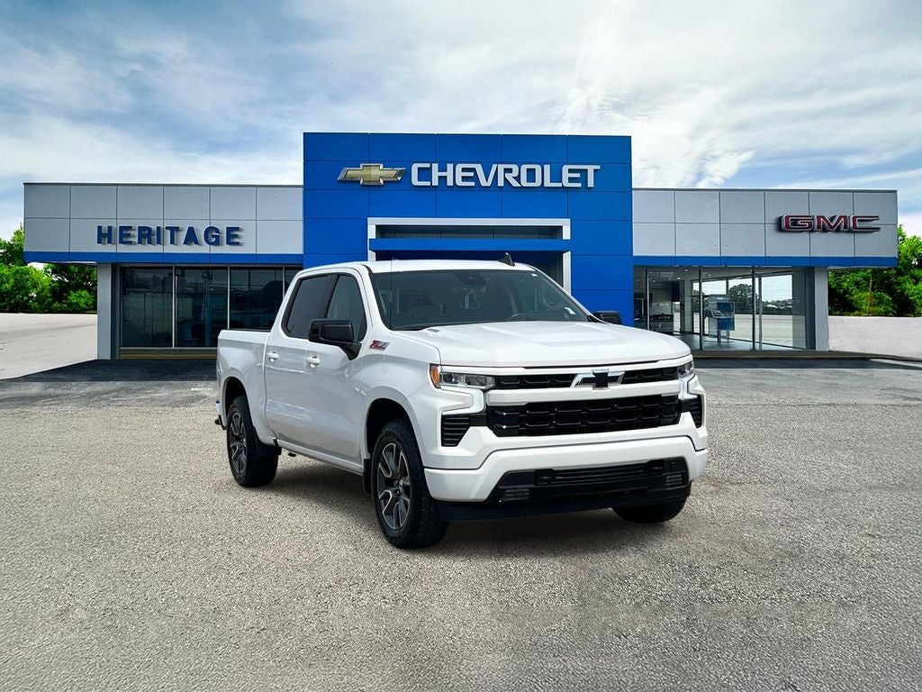2023 Chevrolet Silverado 1500 RST in Summit White — front three-quarter view
