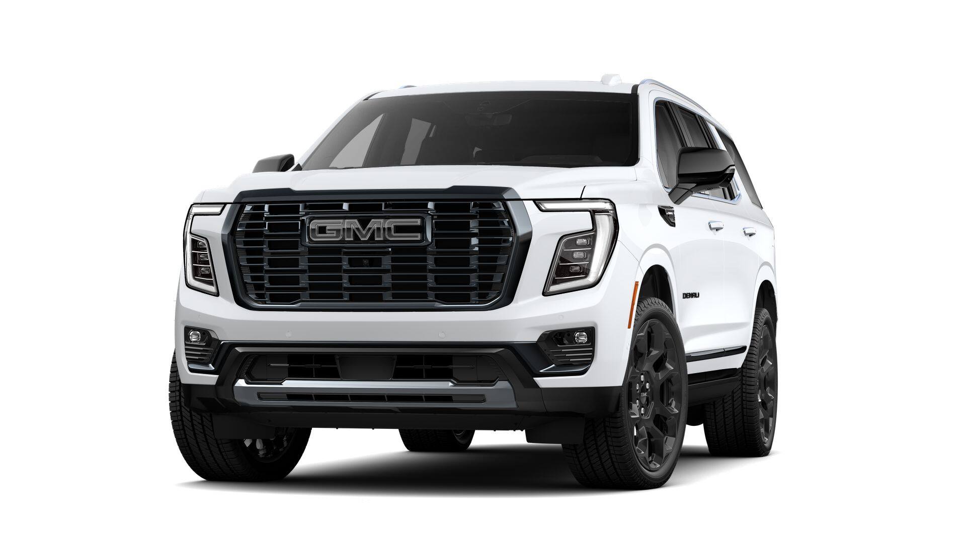 2026 GMC Yukon Denali Ultimate in Summit White — front three-quarter view