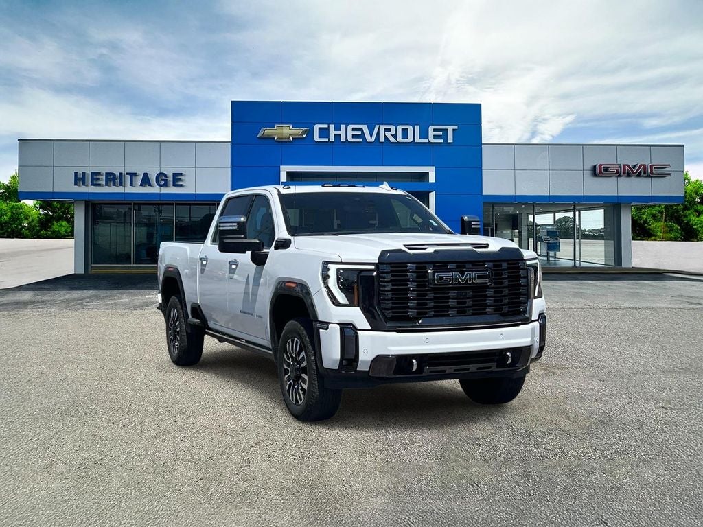 2024 GMC Sierra 2500 HD Denali Ultimate in Summit White — front three-quarter view