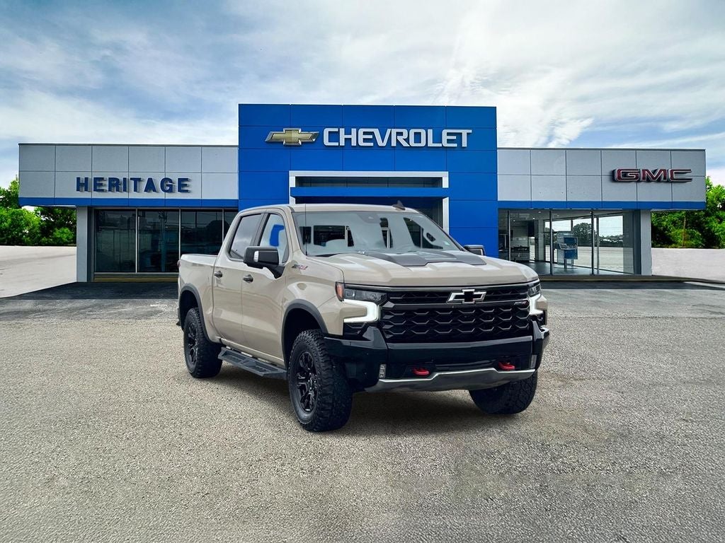2023 Chevrolet Silverado 1500 ZR2 in Sand Dune Metallic — front three-quarter view