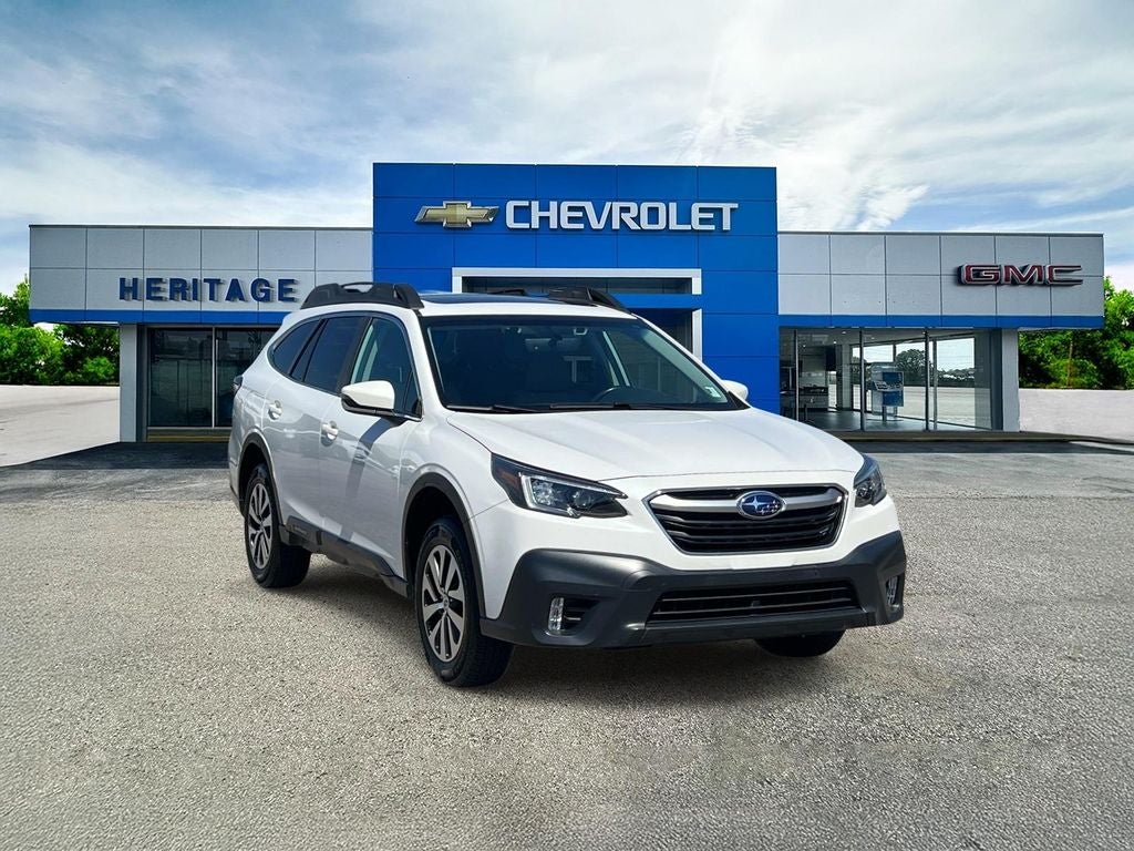 2022 Subaru Outback Premium in White — front three-quarter view