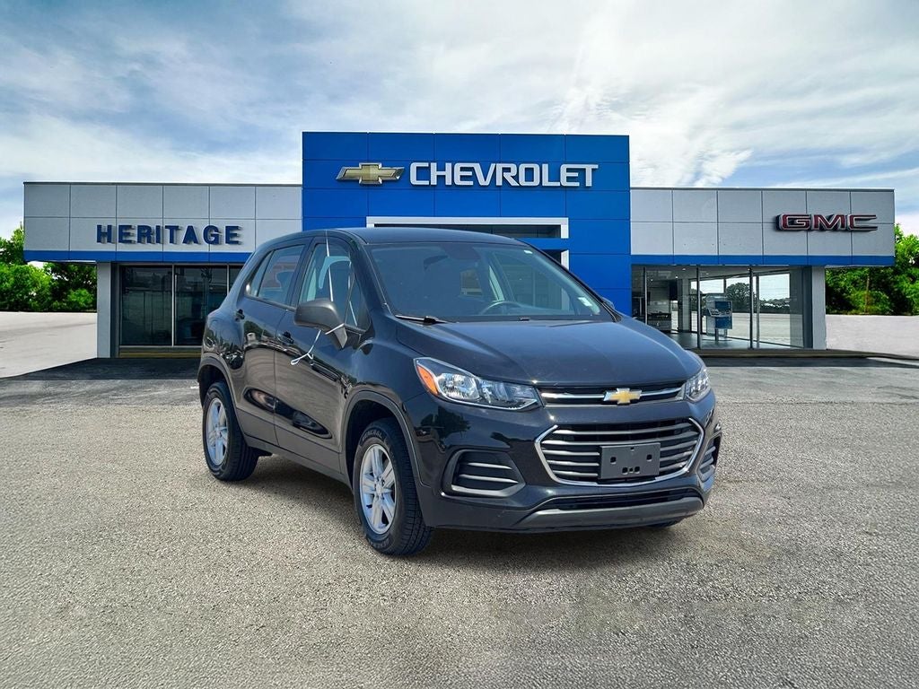 2022 Chevrolet Trax LS in Mosaic Black Metallic — front three-quarter view